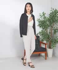 K2CGD20049 a.v.v(アー・ヴェ・ヴェ) クルーネックサマーカーディガン【洗える/接触冷感/UVカット】 グレージュ