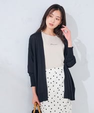 K2CGD22049 a.v.v(アー・ヴェ・ヴェ) 【UVカット/接触冷感】さらさらタッチトッパーカーディガン ブラック