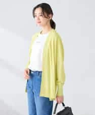 K2CGD22049 a.v.v(アー・ヴェ・ヴェ) 【UVカット/接触冷感】さらさらタッチトッパーカーディガン ライトイエロー