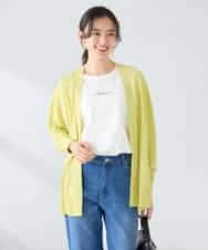 K2CGD22049 a.v.v(アー・ヴェ・ヴェ) 【UVカット/接触冷感】さらさらタッチトッパーカーディガン ライトイエロー