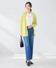 K2CGD22049 a.v.v(アー・ヴェ・ヴェ) 【UVカット/接触冷感】さらさらタッチトッパーカーディガン ライトイエロー