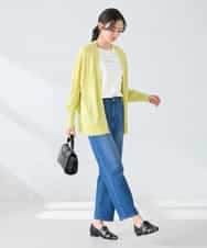 K2CGD22049 a.v.v(アー・ヴェ・ヴェ) 【UVカット/接触冷感】さらさらタッチトッパーカーディガン ライトイエロー