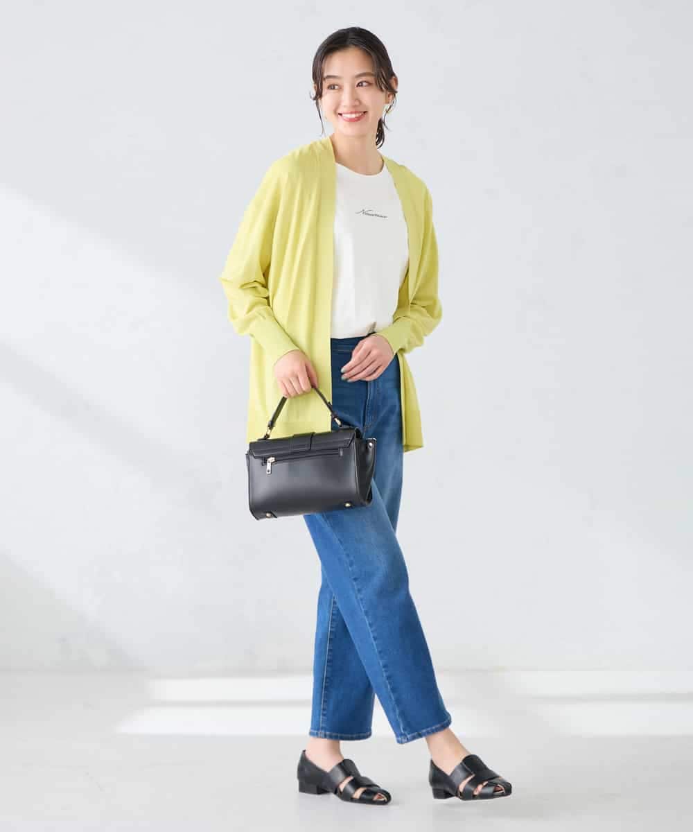 K2CGD22049 a.v.v(アー・ヴェ・ヴェ) 【UVカット/接触冷感】さらさらタッチトッパーカーディガン ライトイエロー