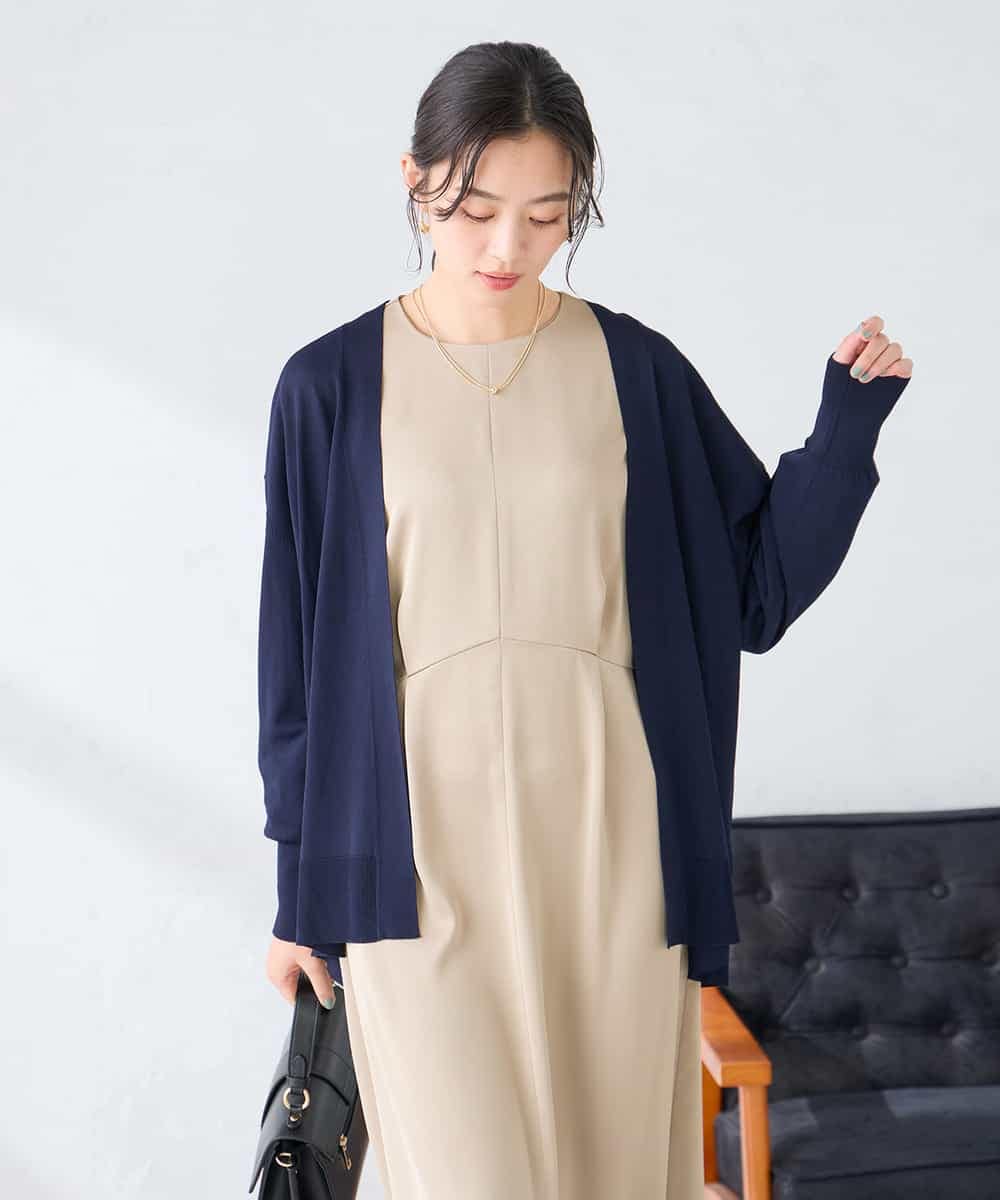 K2CGD22049 a.v.v(アー・ヴェ・ヴェ) 【UVカット/接触冷感】さらさらタッチトッパーカーディガン ライトイエロー