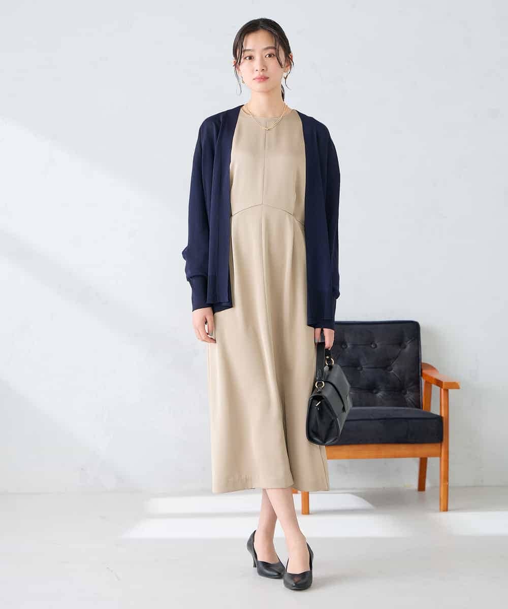 K2CGD22049 a.v.v(アー・ヴェ・ヴェ) 【UVカット/接触冷感】さらさらタッチトッパーカーディガン ライトイエロー