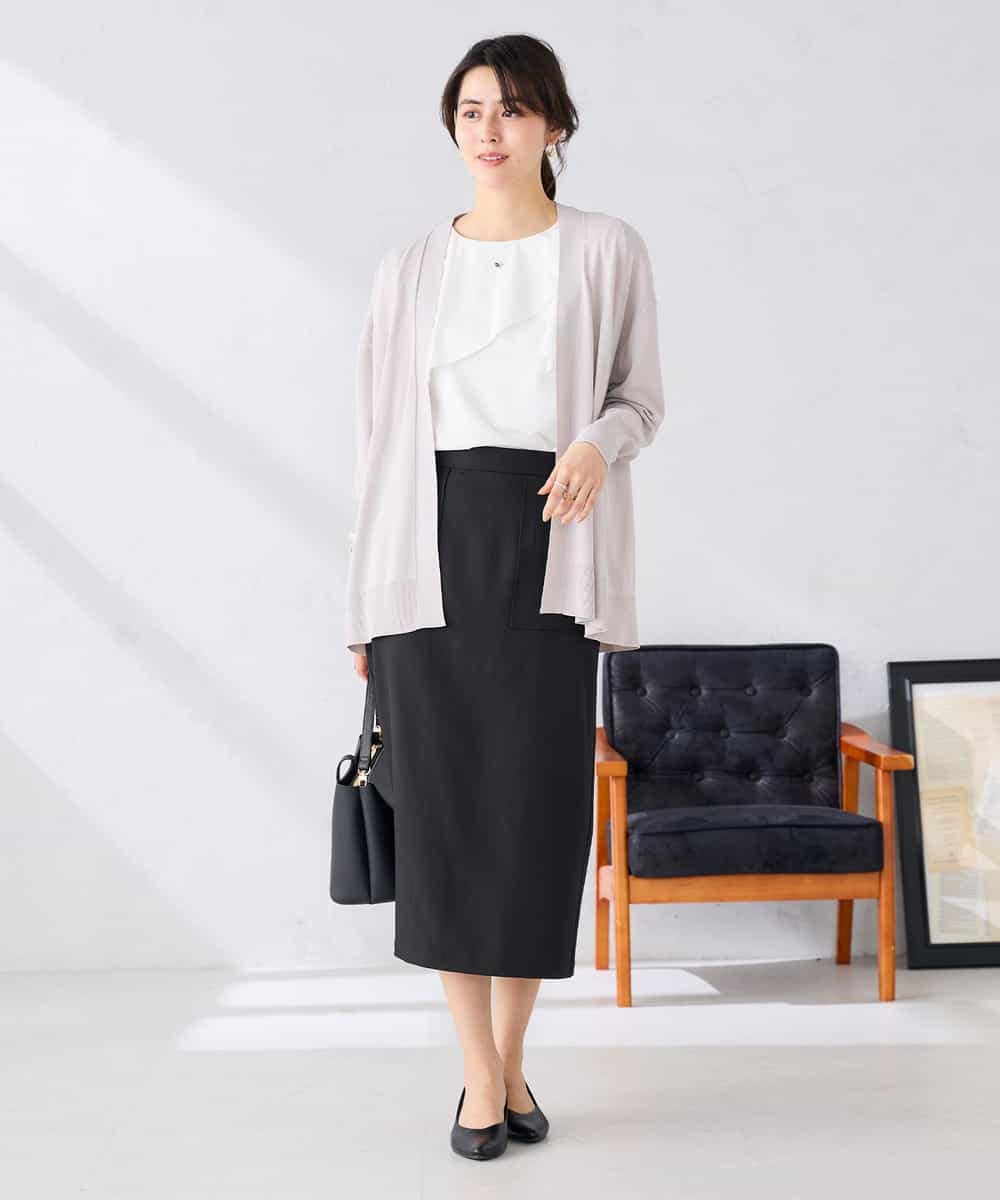 K2CGD22049 a.v.v(アー・ヴェ・ヴェ) 【UVカット/接触冷感】さらさらタッチトッパーカーディガン ライトイエロー