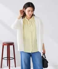 K2CGD22049 a.v.v(アー・ヴェ・ヴェ) 【UVカット/接触冷感】さらさらタッチトッパーカーディガン ライトイエロー