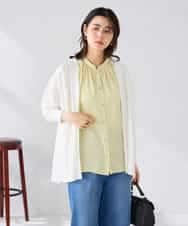 K2CGD22049 a.v.v(アー・ヴェ・ヴェ) 【UVカット/接触冷感】さらさらタッチトッパーカーディガン ライトイエロー