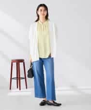 K2CGD22049 a.v.v(アー・ヴェ・ヴェ) 【UVカット/接触冷感】さらさらタッチトッパーカーディガン ライトイエロー