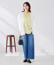 K2CGD22049 a.v.v(アー・ヴェ・ヴェ) 【UVカット/接触冷感】さらさらタッチトッパーカーディガン ライトイエロー