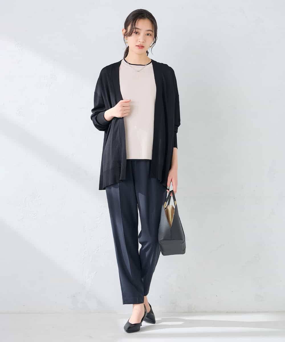 K2CGD22049 a.v.v(アー・ヴェ・ヴェ) 【UVカット/接触冷感】さらさらタッチトッパーカーディガン ライトイエロー