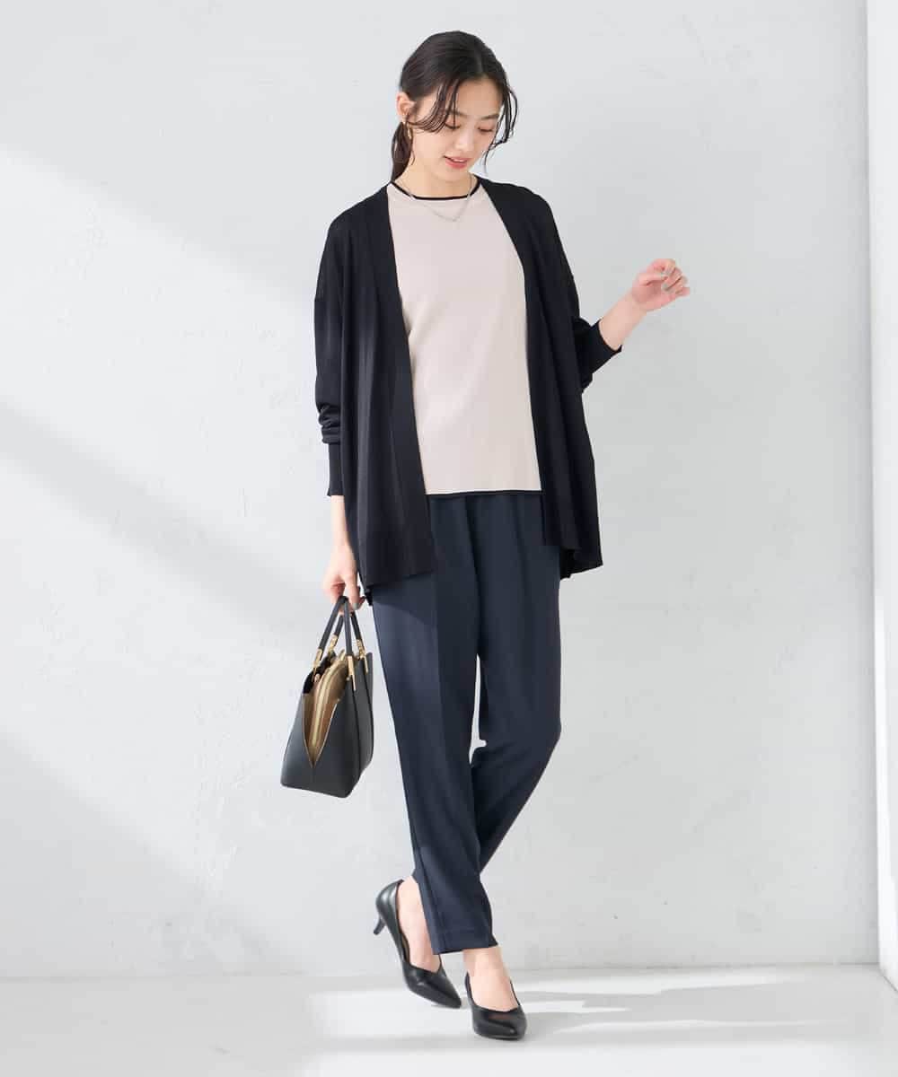 K2CGD22049 a.v.v(アー・ヴェ・ヴェ) 【UVカット/接触冷感】さらさらタッチトッパーカーディガン ライトイエロー