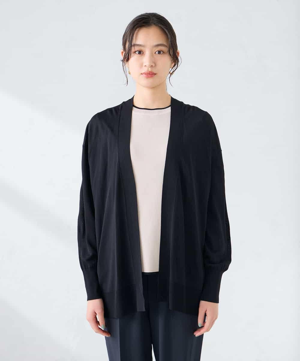 K2CGD22049 a.v.v(アー・ヴェ・ヴェ) 【UVカット/接触冷感】さらさらタッチトッパーカーディガン ライトイエロー