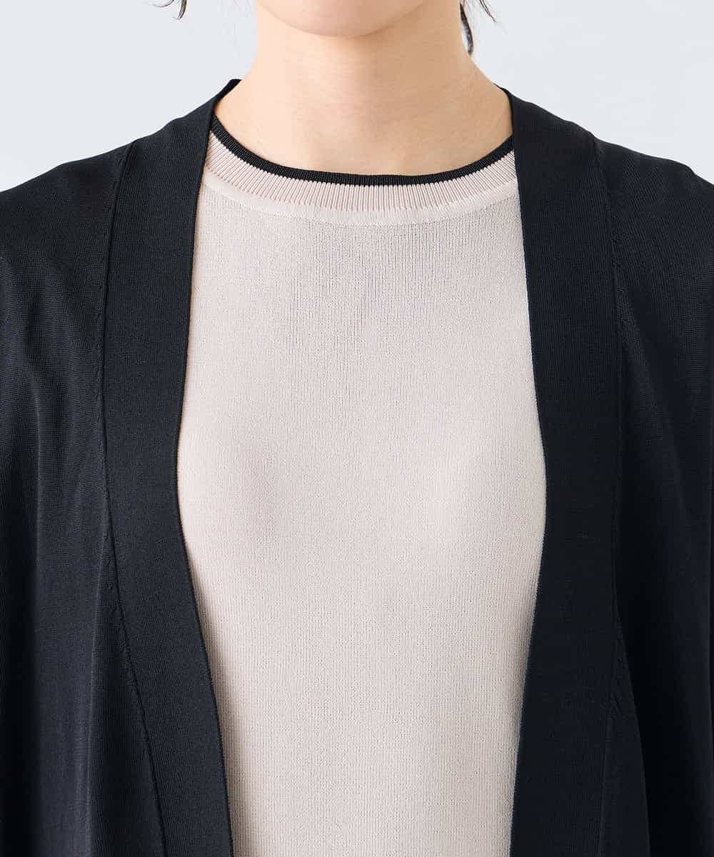 K2CGD22049 a.v.v(アー・ヴェ・ヴェ) 【UVカット/接触冷感】さらさらタッチトッパーカーディガン ライトイエロー