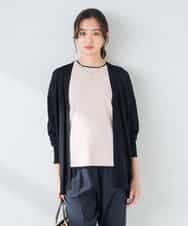 K2CGD22049 a.v.v(アー・ヴェ・ヴェ) 【UVカット/接触冷感】さらさらタッチトッパーカーディガン ブラック