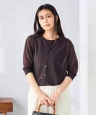 K2CHD18044 a.v.v(アー・ヴェ・ヴェ) 【2WAY】6分袖シアーカーディガン グリーン
