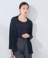 K2CHD19049 a.v.v(アー・ヴェ・ヴェ) 【UVカット】プリーツトッパーカーディガン ネイビー