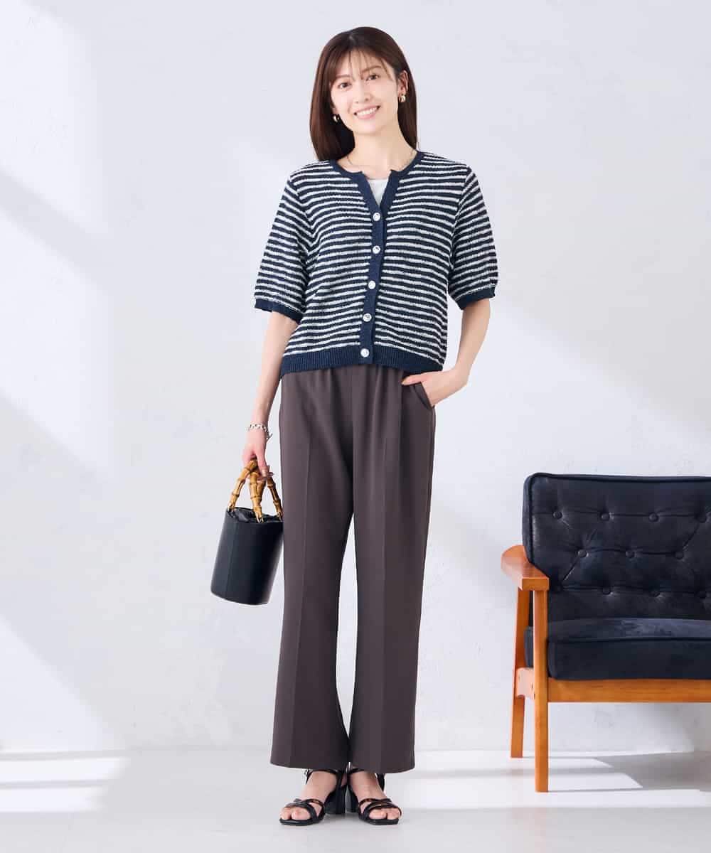 K2CHD23059 a.v.v(アー・ヴェ・ヴェ) ラメキーネックカーディガン アイボリー