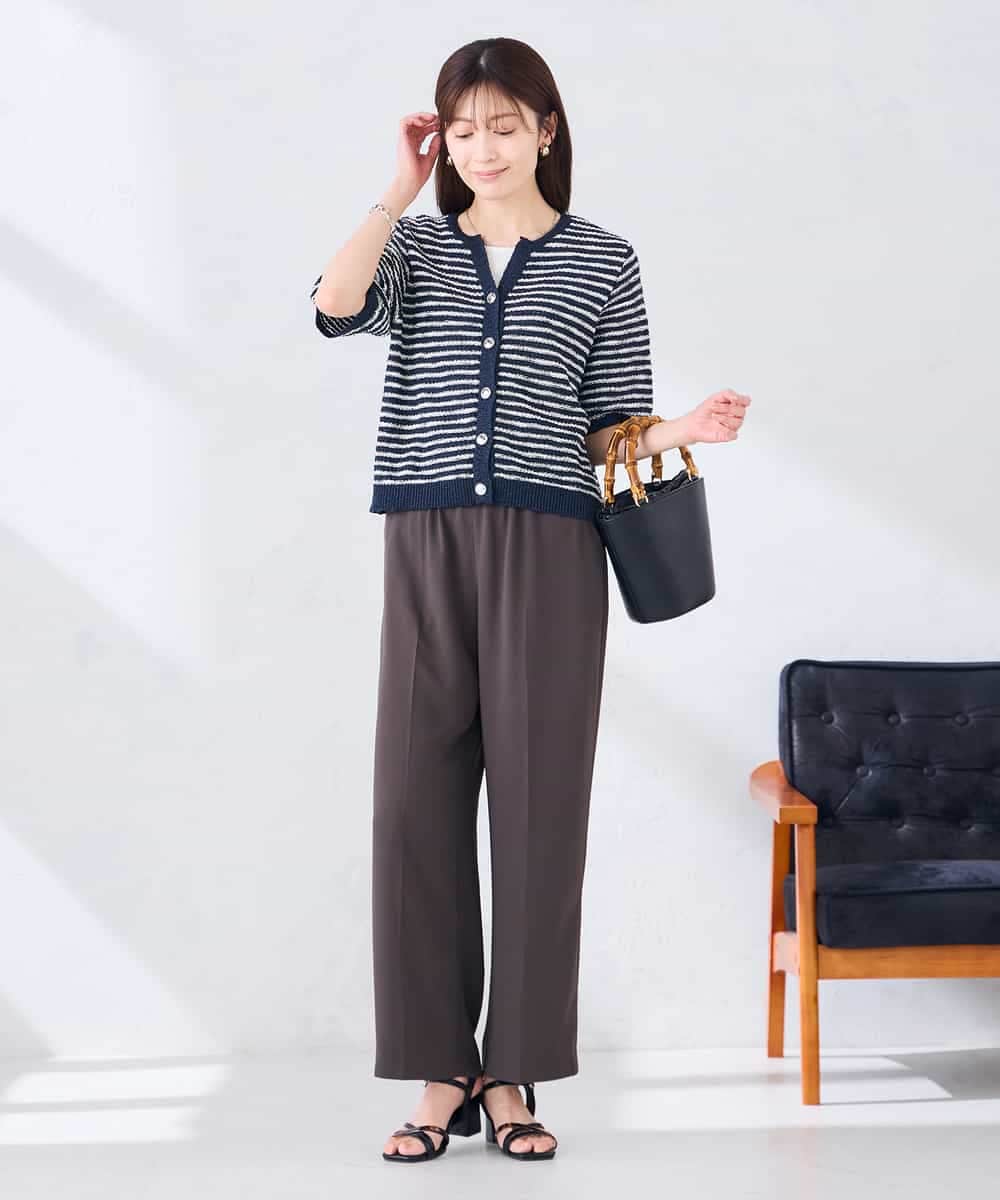 K2CHD23059 a.v.v(アー・ヴェ・ヴェ) ラメキーネックカーディガン アイボリー