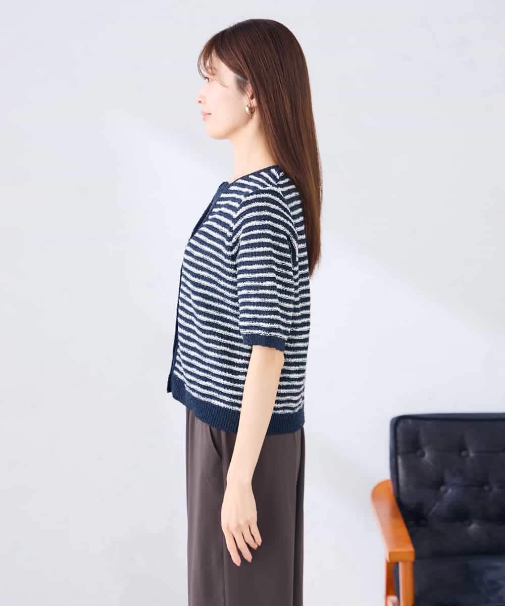 K2CHD23059 a.v.v(アー・ヴェ・ヴェ) ラメキーネックカーディガン アイボリー