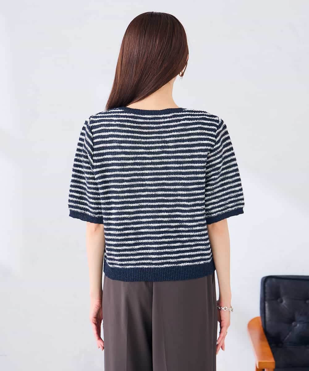 K2CHD23059 a.v.v(アー・ヴェ・ヴェ) ラメキーネックカーディガン アイボリー