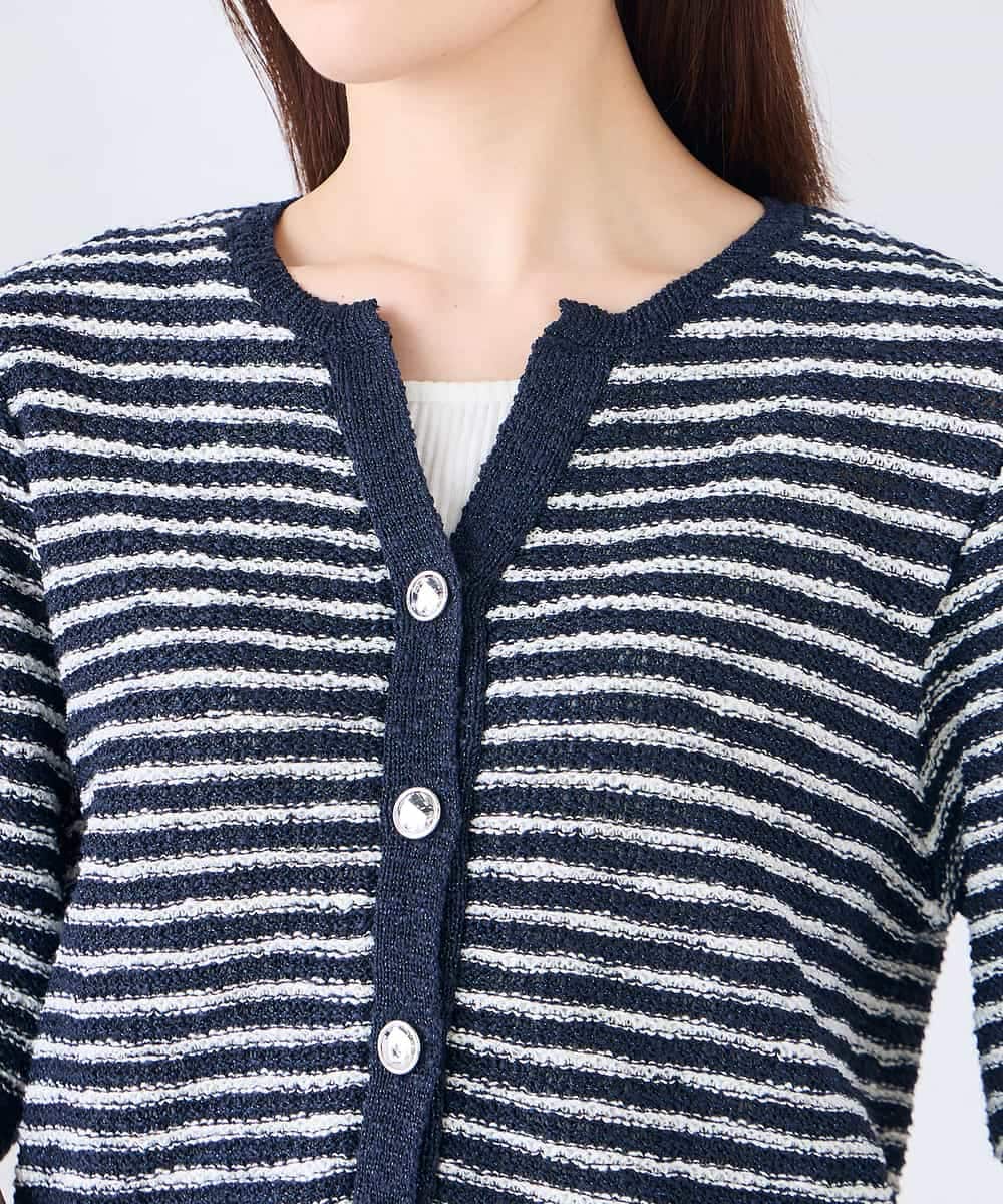 K2CHD23059 a.v.v(アー・ヴェ・ヴェ) ラメキーネックカーディガン アイボリー