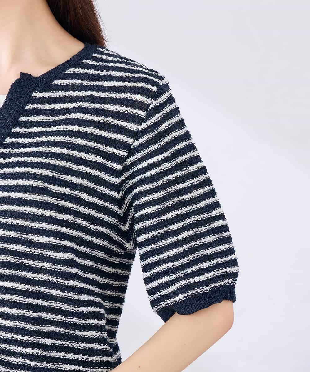 K2CHD23059 a.v.v(アー・ヴェ・ヴェ) ラメキーネックカーディガン アイボリー