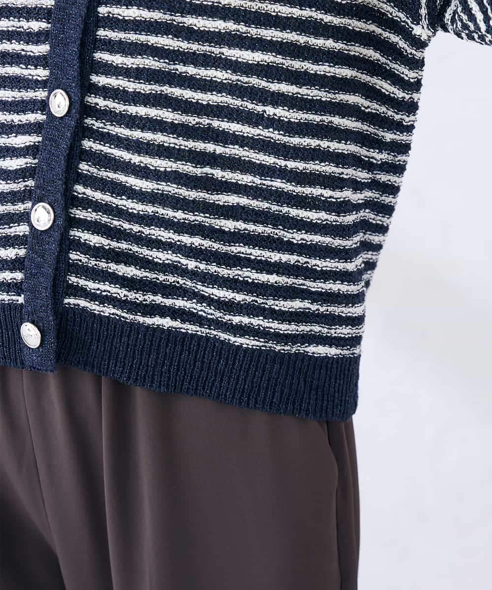 K2CHD23059 a.v.v(アー・ヴェ・ヴェ) ラメキーネックカーディガン アイボリー