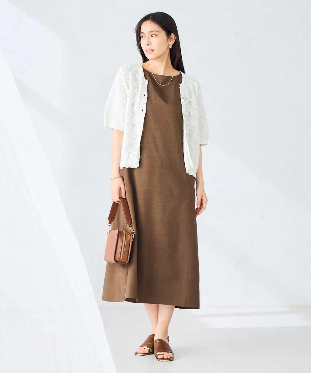 K2CHD23059 a.v.v(アー・ヴェ・ヴェ) ラメキーネックカーディガン アイボリー