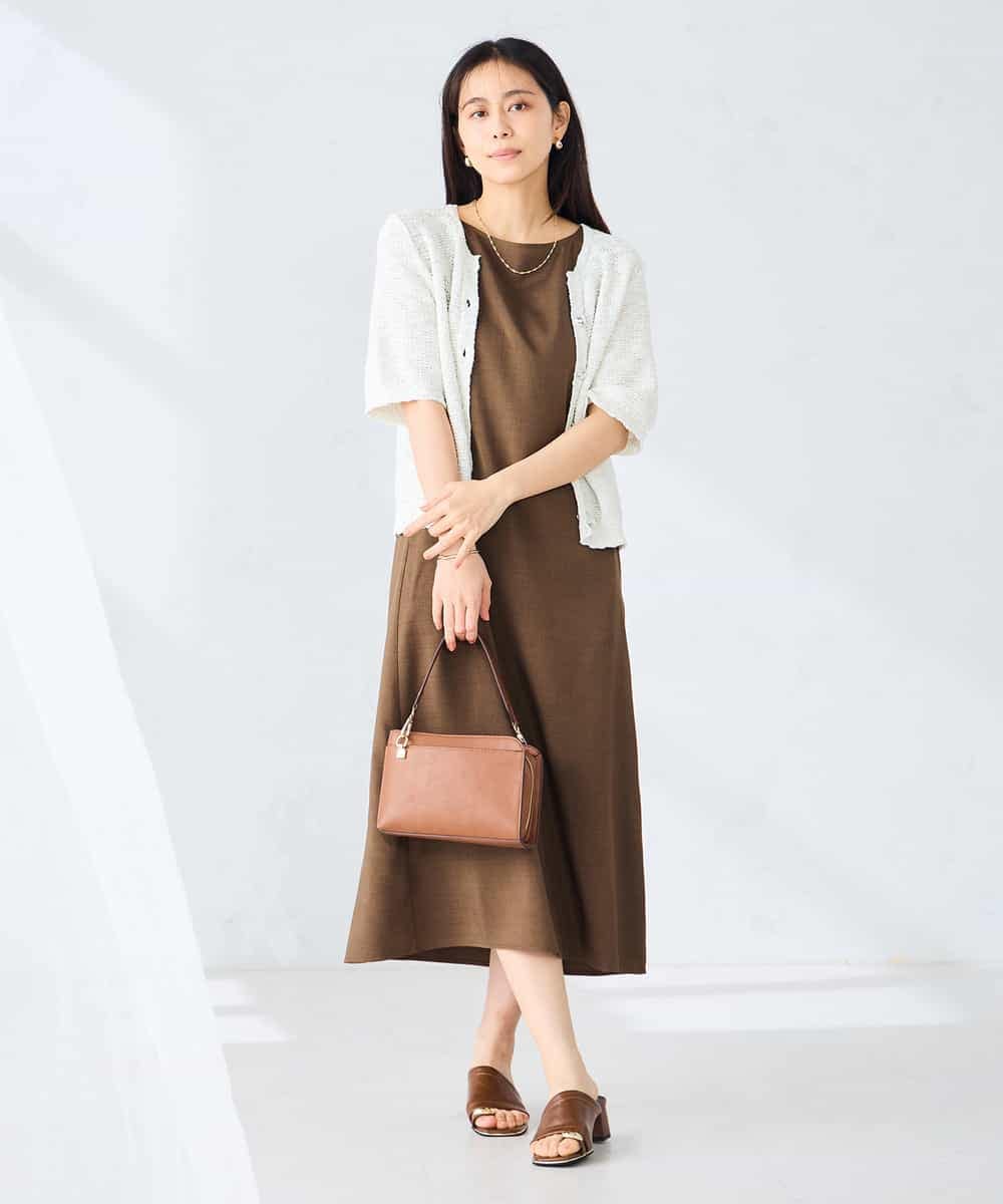 K2CHD23059 a.v.v(アー・ヴェ・ヴェ) ラメキーネックカーディガン アイボリー