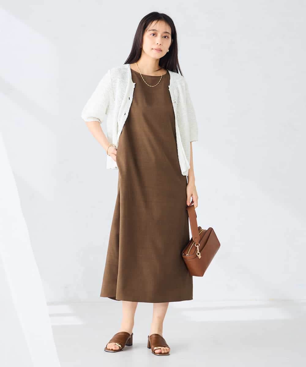 K2CHD23059 a.v.v(アー・ヴェ・ヴェ) ラメキーネックカーディガン アイボリー