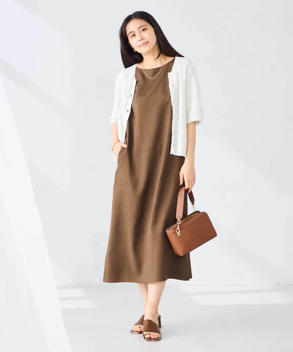 K2CHD23059 a.v.v(アー・ヴェ・ヴェ) ラメキーネックカーディガン アイボリー