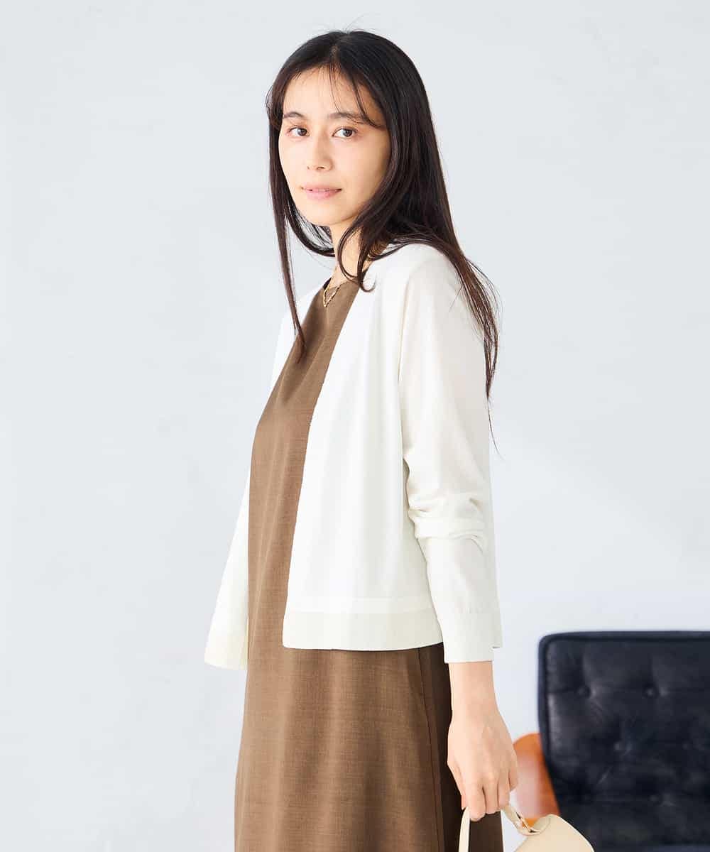 K2CHD30054 a.v.v(アー・ヴェ・ヴェ) シアーラメトッパーカーディガン アイボリー