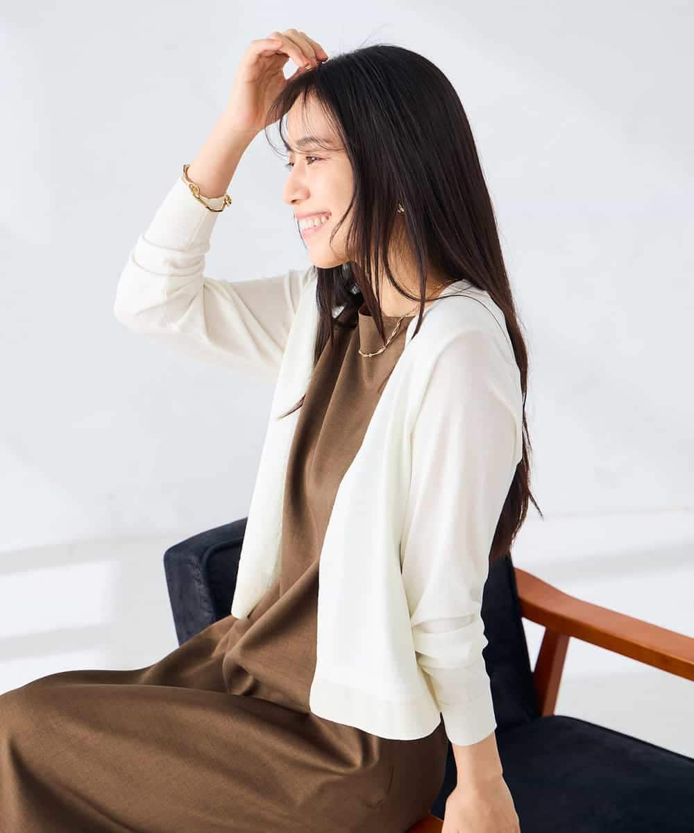 K2CHD30054 a.v.v(アー・ヴェ・ヴェ) シアーラメトッパーカーディガン アイボリー