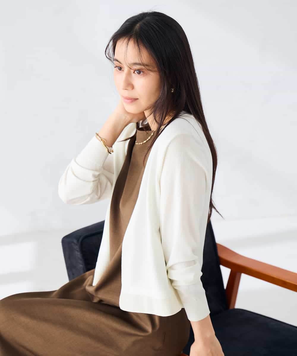 K2CHD30054 a.v.v(アー・ヴェ・ヴェ) シアーラメトッパーカーディガン アイボリー