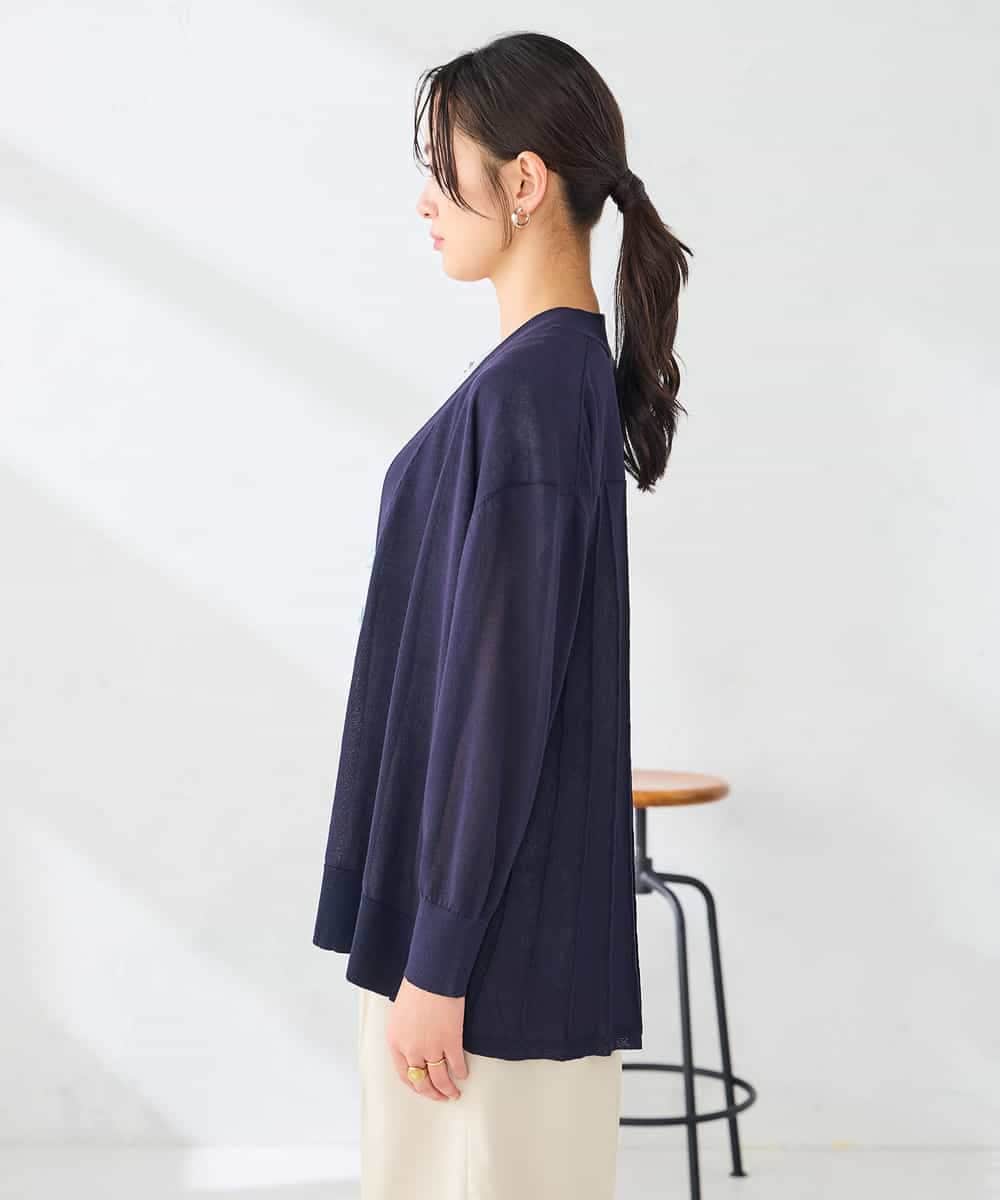 K2CHD31054 a.v.v(アー・ヴェ・ヴェ) バックプリーツトッパーカーディガン ネイビー