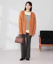 K2CKA70049 a.v.v(アー・ヴェ・ヴェ) 【WEB限定】Vネックシャギーニットカーディガン ライトブルー