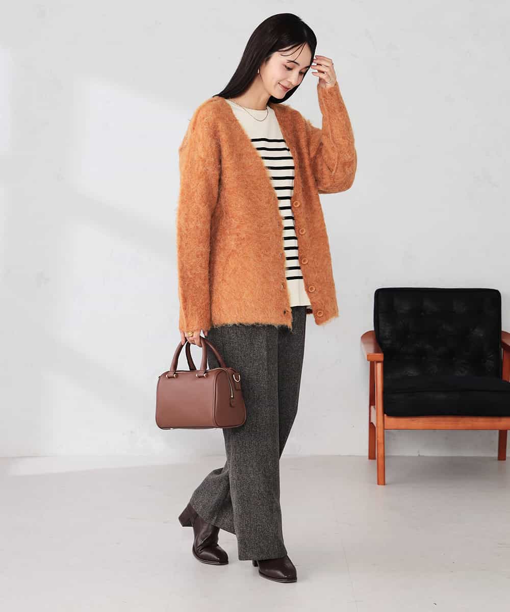 K2CKA70049 a.v.v(アー・ヴェ・ヴェ) 【WEB限定】Vネックシャギーニットカーディガン ライトブルー