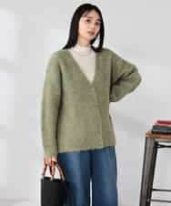 K2CKA70049 a.v.v(アー・ヴェ・ヴェ) 【WEB限定】Vネックシャギーニットカーディガン ライトブルー