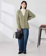 K2CKA70049 a.v.v(アー・ヴェ・ヴェ) 【WEB限定】Vネックシャギーニットカーディガン ライトブルー