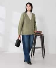 K2CKA70049 a.v.v(アー・ヴェ・ヴェ) 【WEB限定】Vネックシャギーニットカーディガン ライトブルー