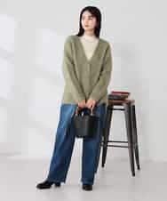 K2CKA70049 a.v.v(アー・ヴェ・ヴェ) 【WEB限定】Vネックシャギーニットカーディガン ライトブルー