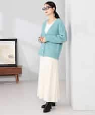 K2CKA70049 a.v.v(アー・ヴェ・ヴェ) 【WEB限定】Vネックシャギーニットカーディガン ライトブルー