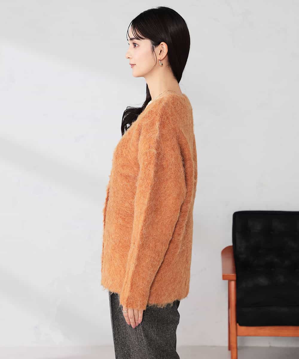 K2CKA70049 a.v.v(アー・ヴェ・ヴェ) 【WEB限定】Vネックシャギーニットカーディガン ライトブルー