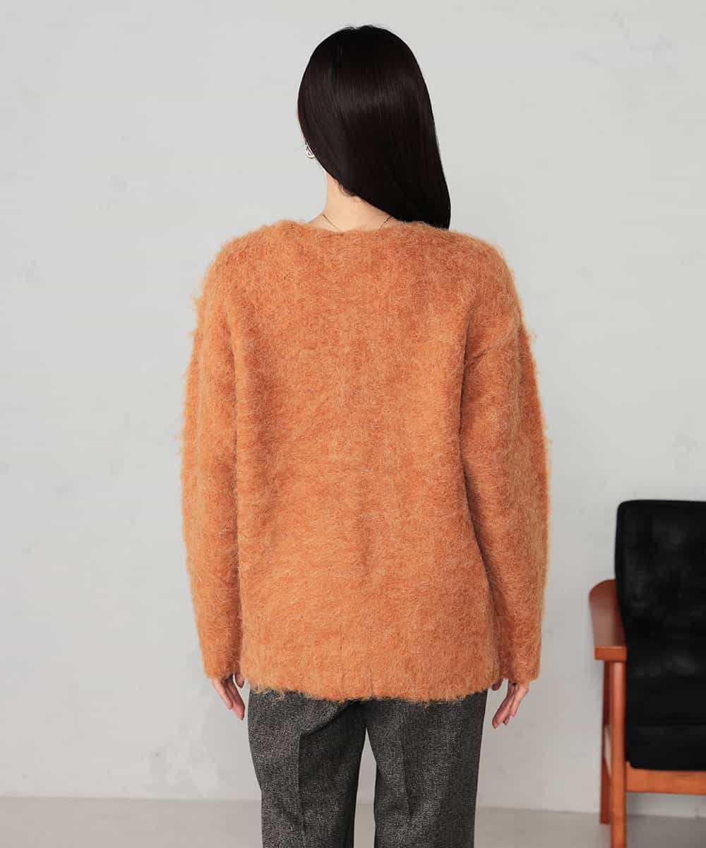 K2CKA70049 a.v.v(アー・ヴェ・ヴェ) 【WEB限定】Vネックシャギーニットカーディガン ライトブルー