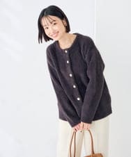 K2CKD05069 a.v.v(アー・ヴェ・ヴェ) フェレットライクダブルフェイス カーディガン モカ