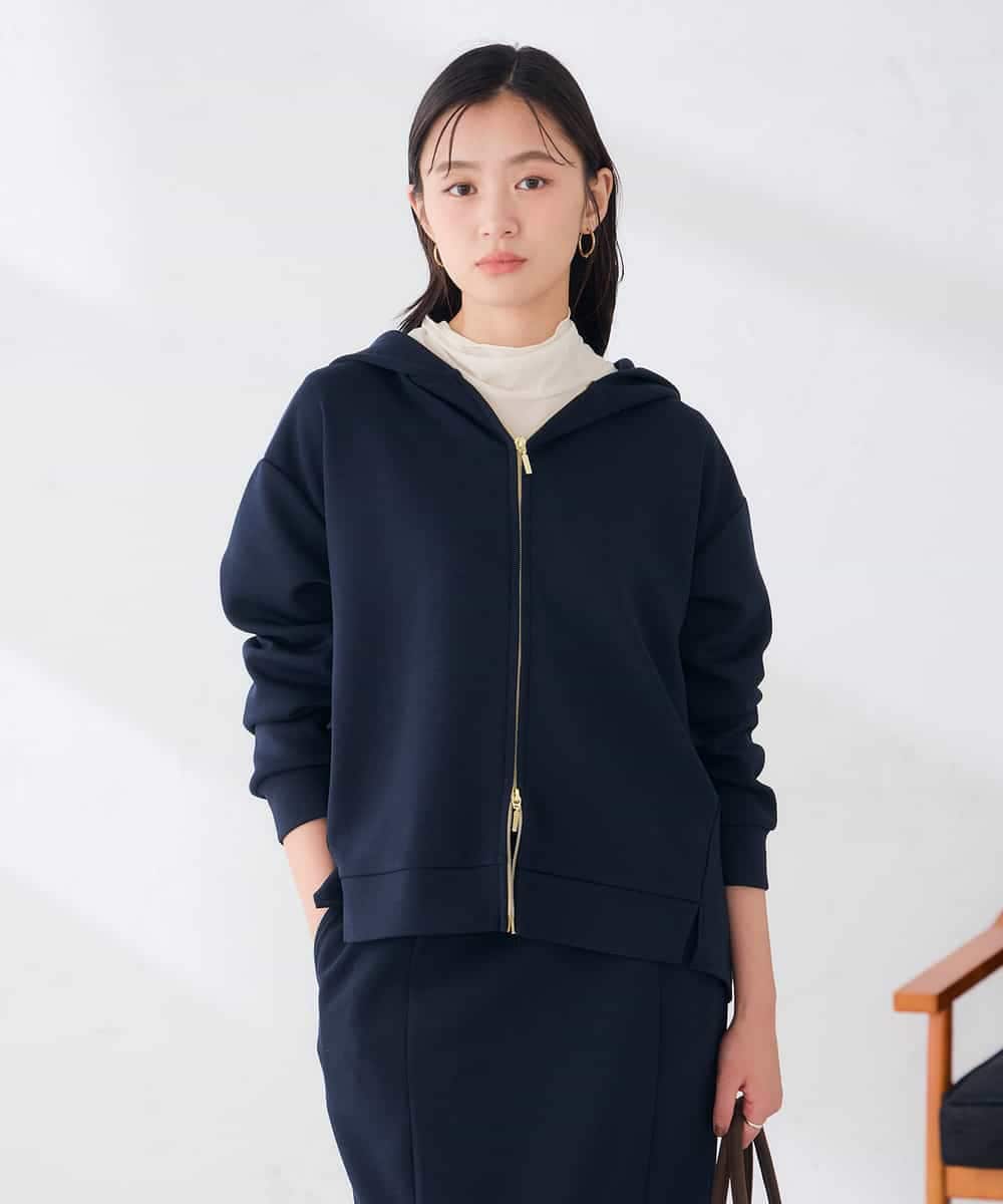 K2CKD09059 a.v.v(アー・ヴェ・ヴェ) バックフレア ダンボール ZIP パーカー ネイビー