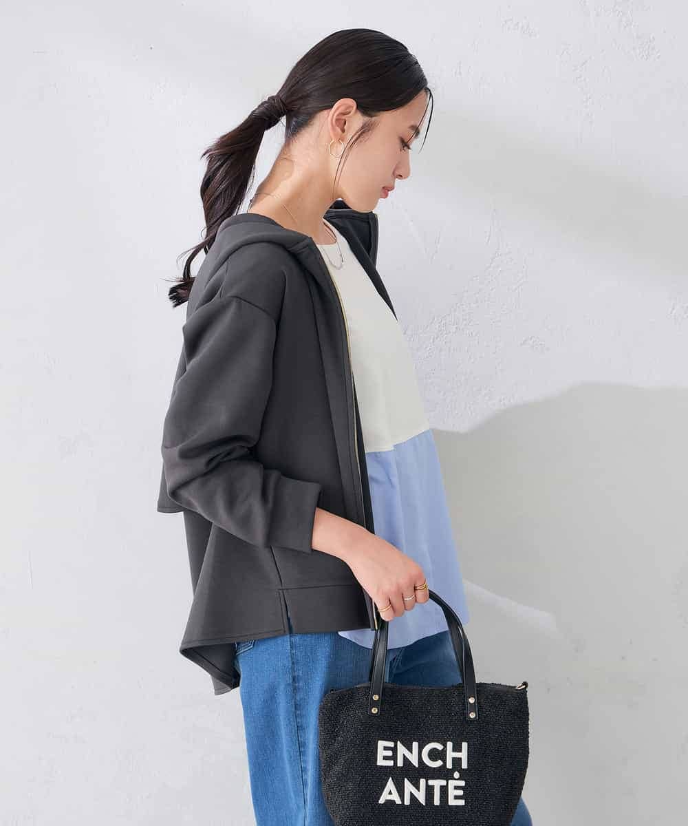 K2CKD09059 a.v.v(アー・ヴェ・ヴェ) バックフレア ダンボール ZIP パーカー ネイビー