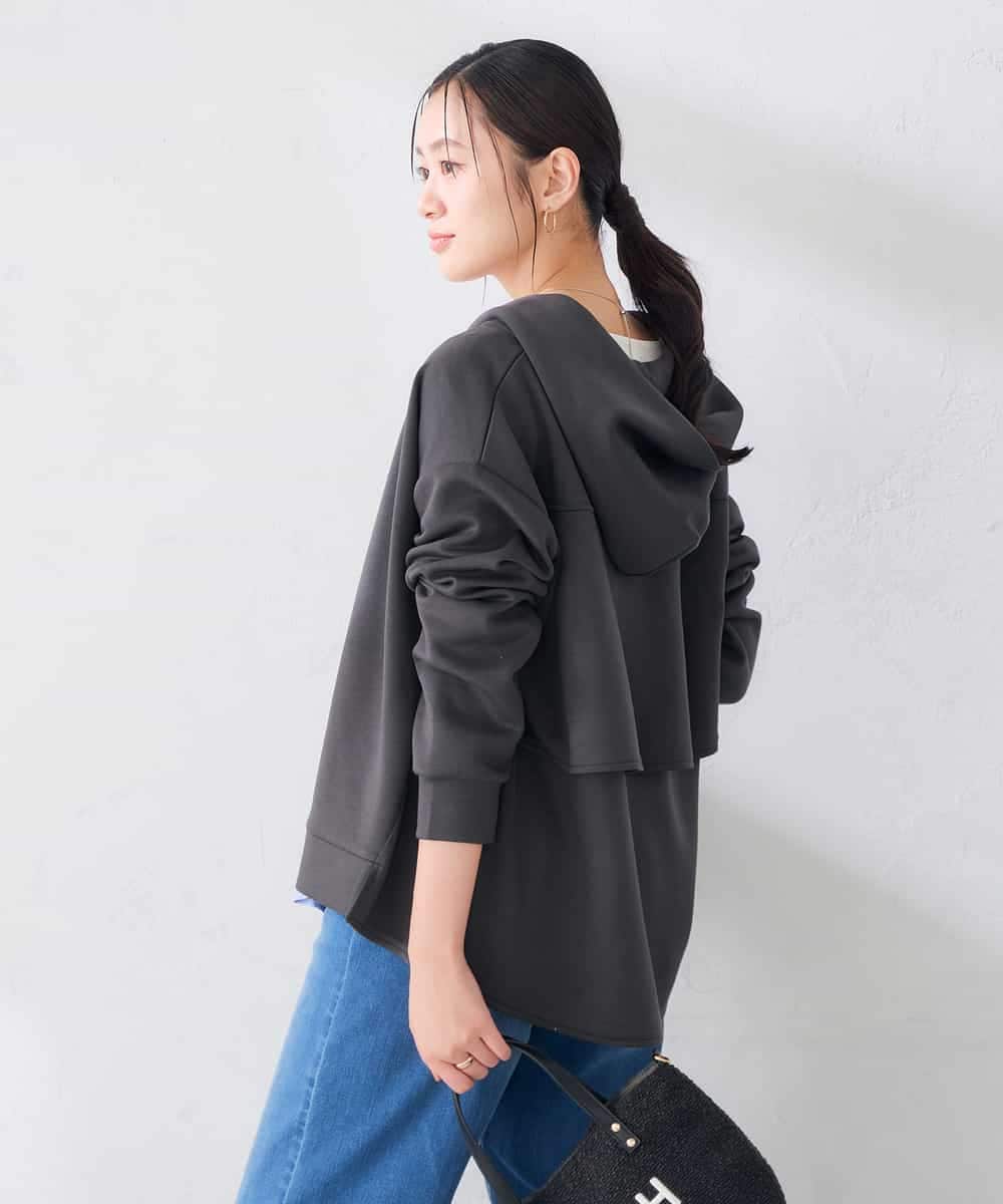 K2CKD09059 a.v.v(アー・ヴェ・ヴェ) バックフレア ダンボール ZIP パーカー ネイビー