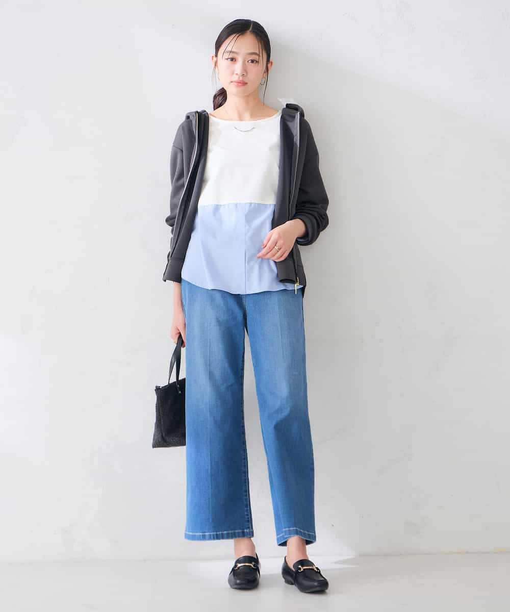 K2CKD09059 a.v.v(アー・ヴェ・ヴェ) バックフレア ダンボール ZIP パーカー ネイビー
